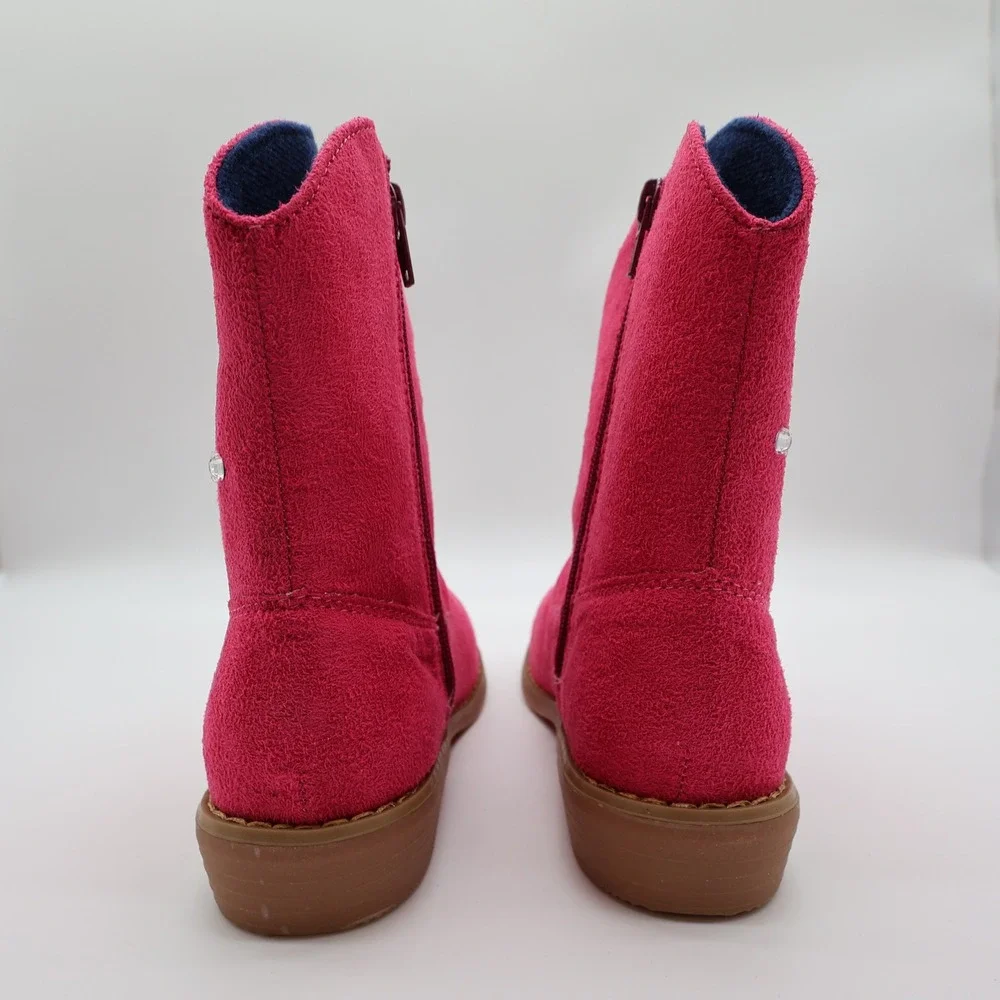 L'Amour Boots Girls Size 1 Fuchsia Pink Textile Western Cowgirl Rhinestone V8400